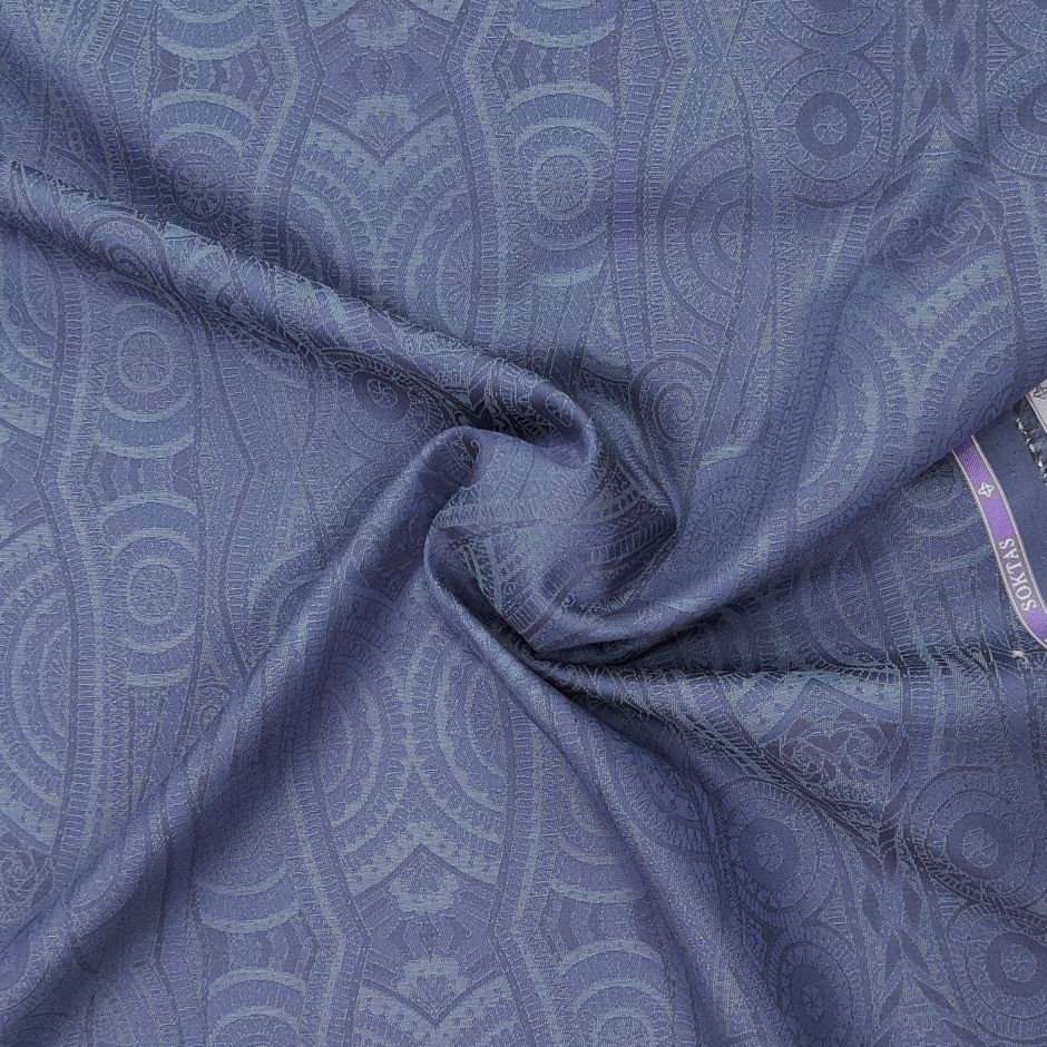soktas dark blue jacquard shirt fabric
