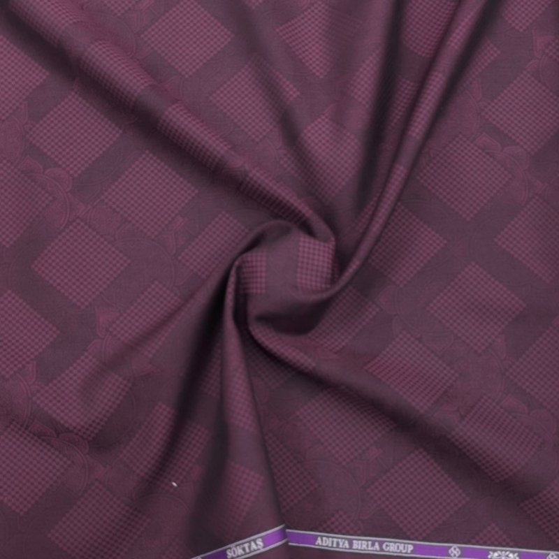 soktas maroon jacquard shirt fabric