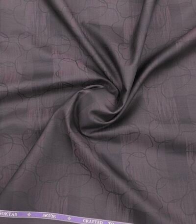 soktas dark brown premium jacquard shirt fabric