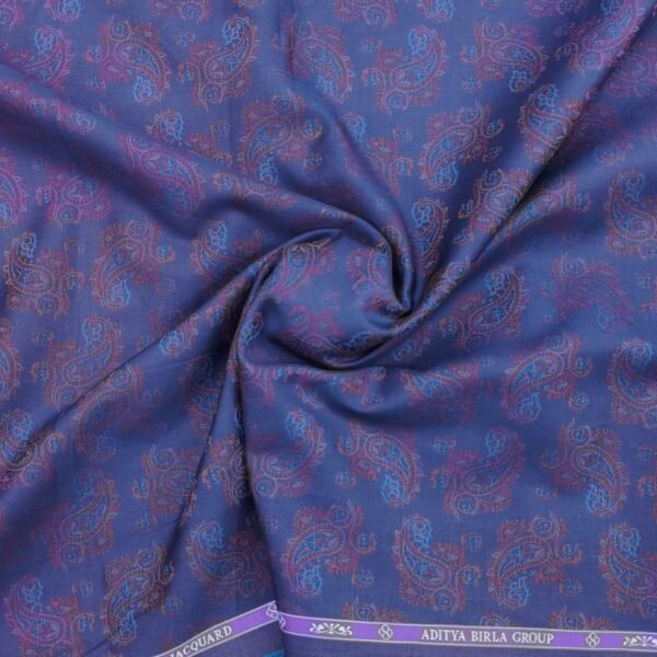 soktas premium jacquard shirt fabric colour dark blue