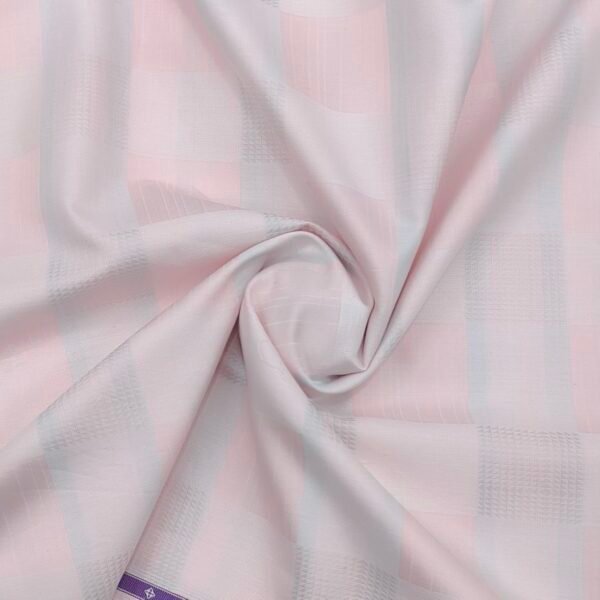 soktas pink jacquard check shirt fabric