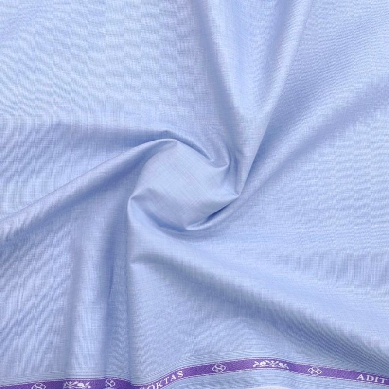 soktas plain office blue shirt fabric