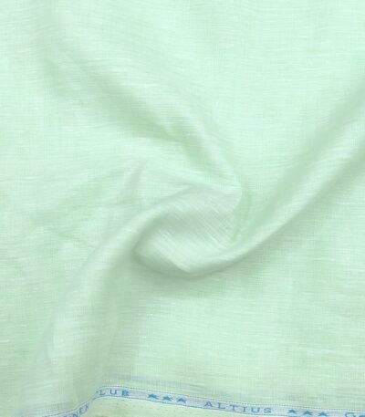 Linen Club pure linen 60lea plain shirt fabric colour light green