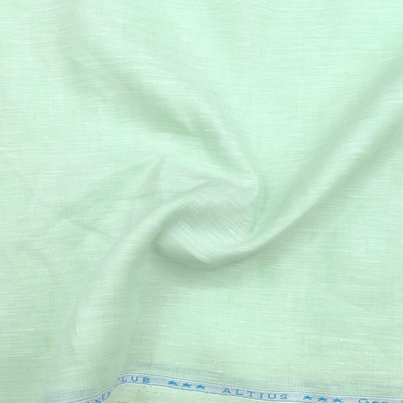 Linen Club pure linen 60lea plain shirt fabric colour light green