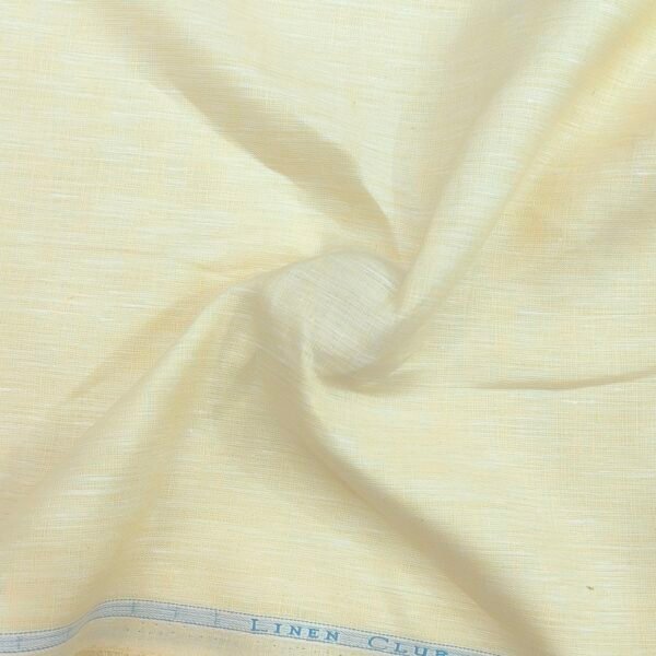 linen club pure linen 60 lea plain shirt fabric colour light yellow