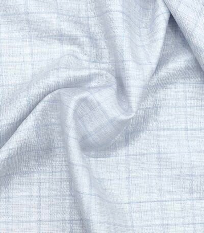 Raymond Men's Silver check trouser fabric