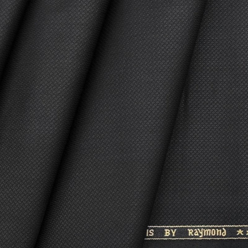 Raymond Self Dotted black pant fabric