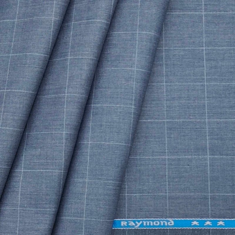 Raymond Light Grey Check Formal Pant Fabric