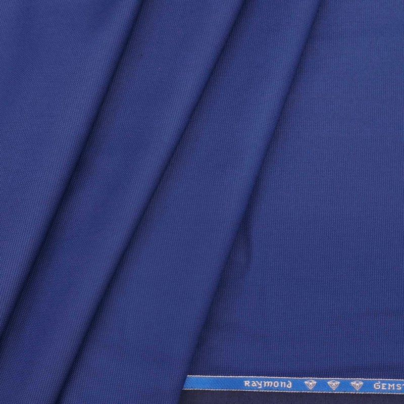 Raymond Royal Blue Self Textured Plain Trouser fabric