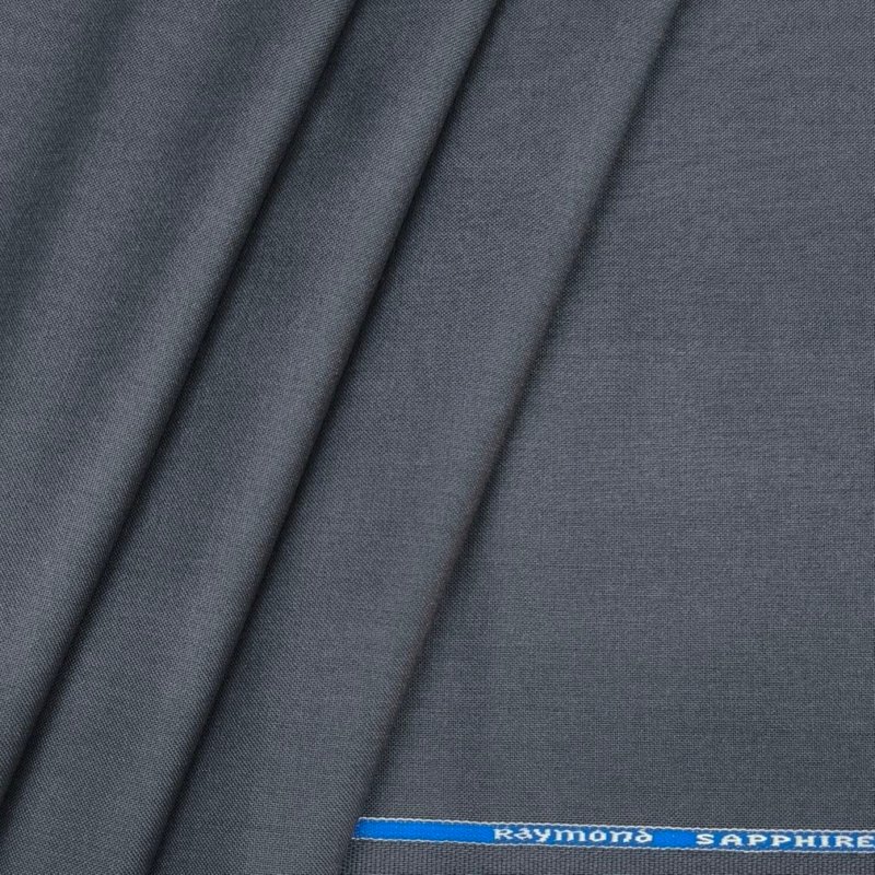 Raymond sapphire terry wool matti Plain dark grey pant fabric