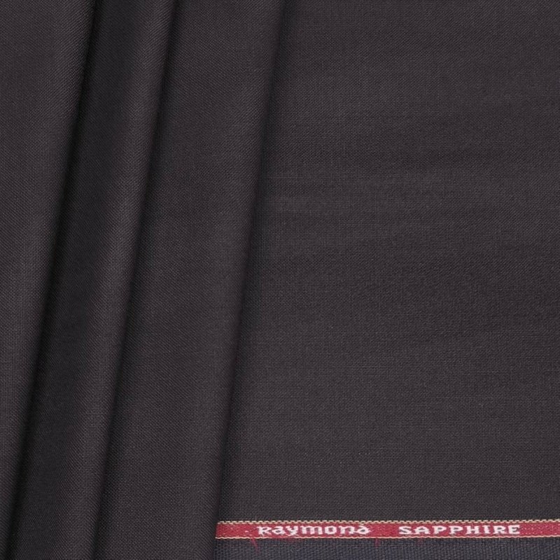 Raymond sapphire dark coffee plain matti trouser fabric terry wool