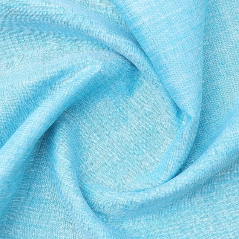 linen club pure linen 60 lea plain shirt fabric colour sea blue