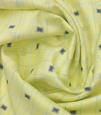Solino pure linen jacquard butta shirt fabric