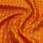 Solino Pure linen Premium jacquard shirt fabric colour orange