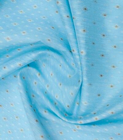 Mantire Chanderi silk butta light blue colour kurta fabric for men