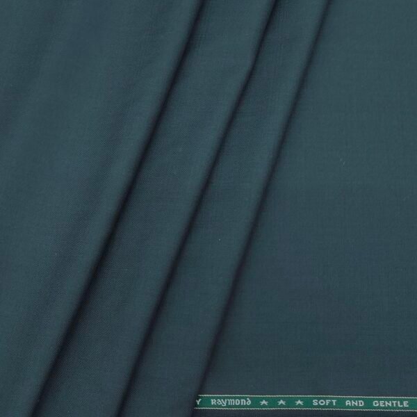 Raymond 100s count wool blended Plain Dark green trouser fabric