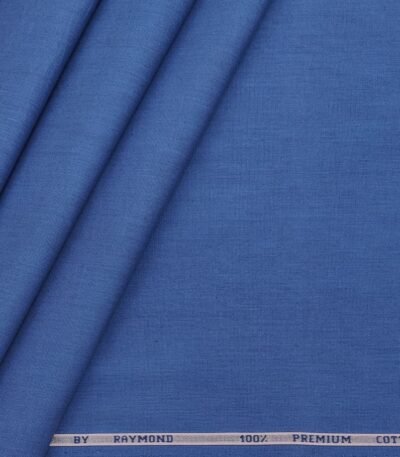 Raymond denim Blue Plain Pure Cotton Shirt Fabric
