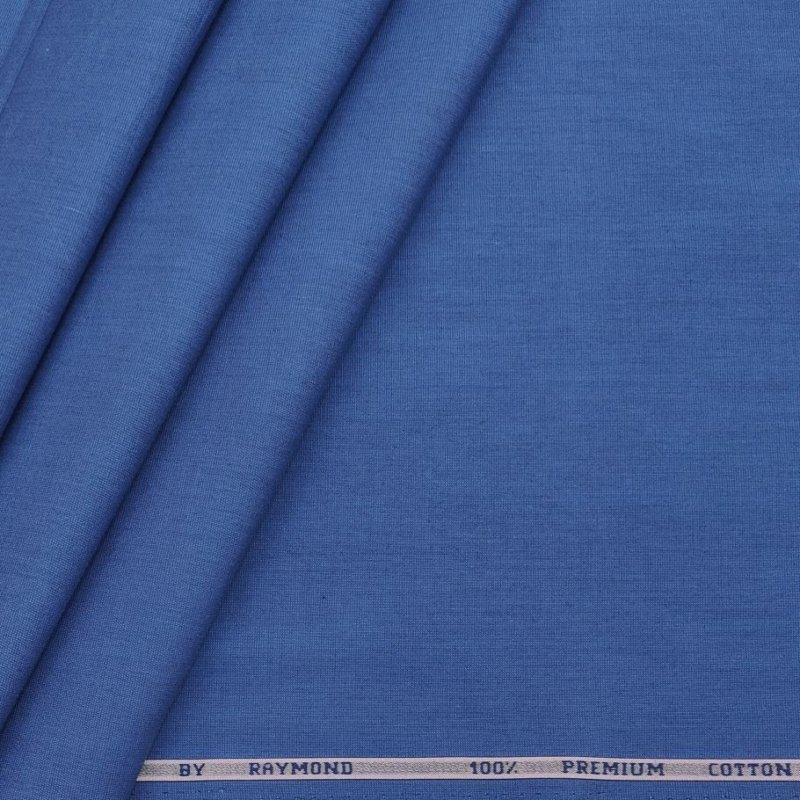 Raymond denim Blue Plain Pure Cotton Shirt Fabric