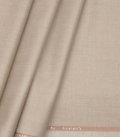 Siyaram Self structured trouser fabric colour camel