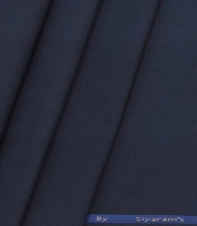 Siyaram Matti Plain Dark Blue Formal Pant Fabric for men