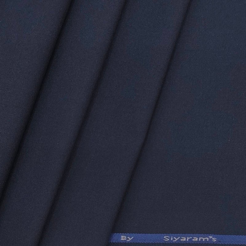 Siyaram Matti Plain Dark Blue Formal Pant Fabric for men